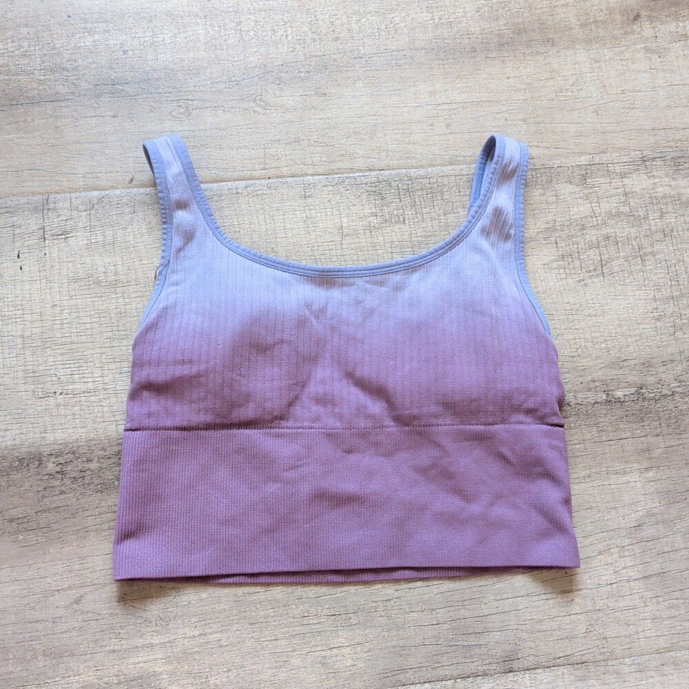 VS pink seamless lined convertible ribbed sport bra size M ombre